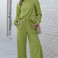 Preorder Textured Long Sleeve Top and Drawstring Pants Set