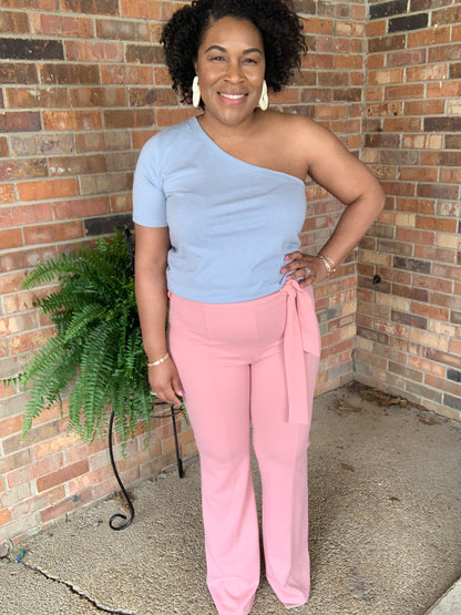 Pink Wide Leg Pants