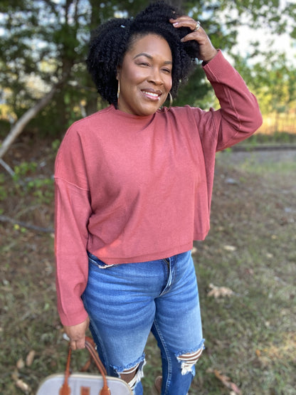 Rust Raglan Sweater