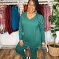 V-Neck Long Sleeve Dark Green Set