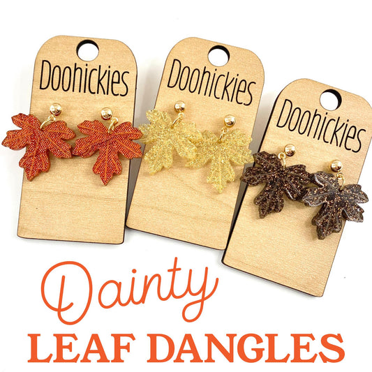 1" Dainty Acrylic Leaf Dangles