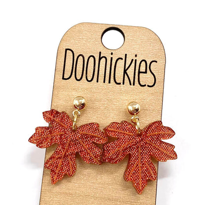 1" Dainty Acrylic Leaf Dangles