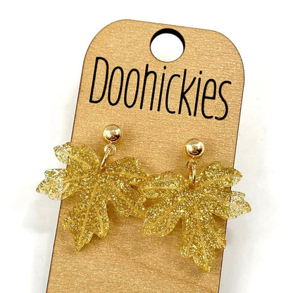 1" Dainty Acrylic Leaf Dangles