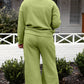 Preorder Textured Long Sleeve Top and Drawstring Pants Set