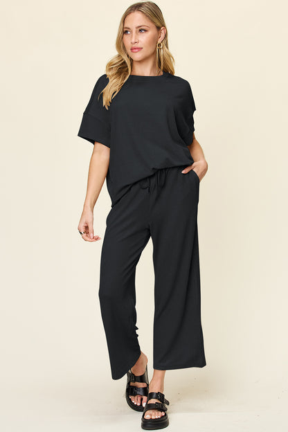 Pre-order: Textured Wide Leg Set