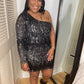 One Shoulder Sequin Dress