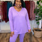 V-Neck Long Sleeve Lavender Set