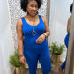 Zenana Ribbed Bodysuit - Blue