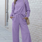 Preorder Textured Long Sleeve Top and Drawstring Pants Set