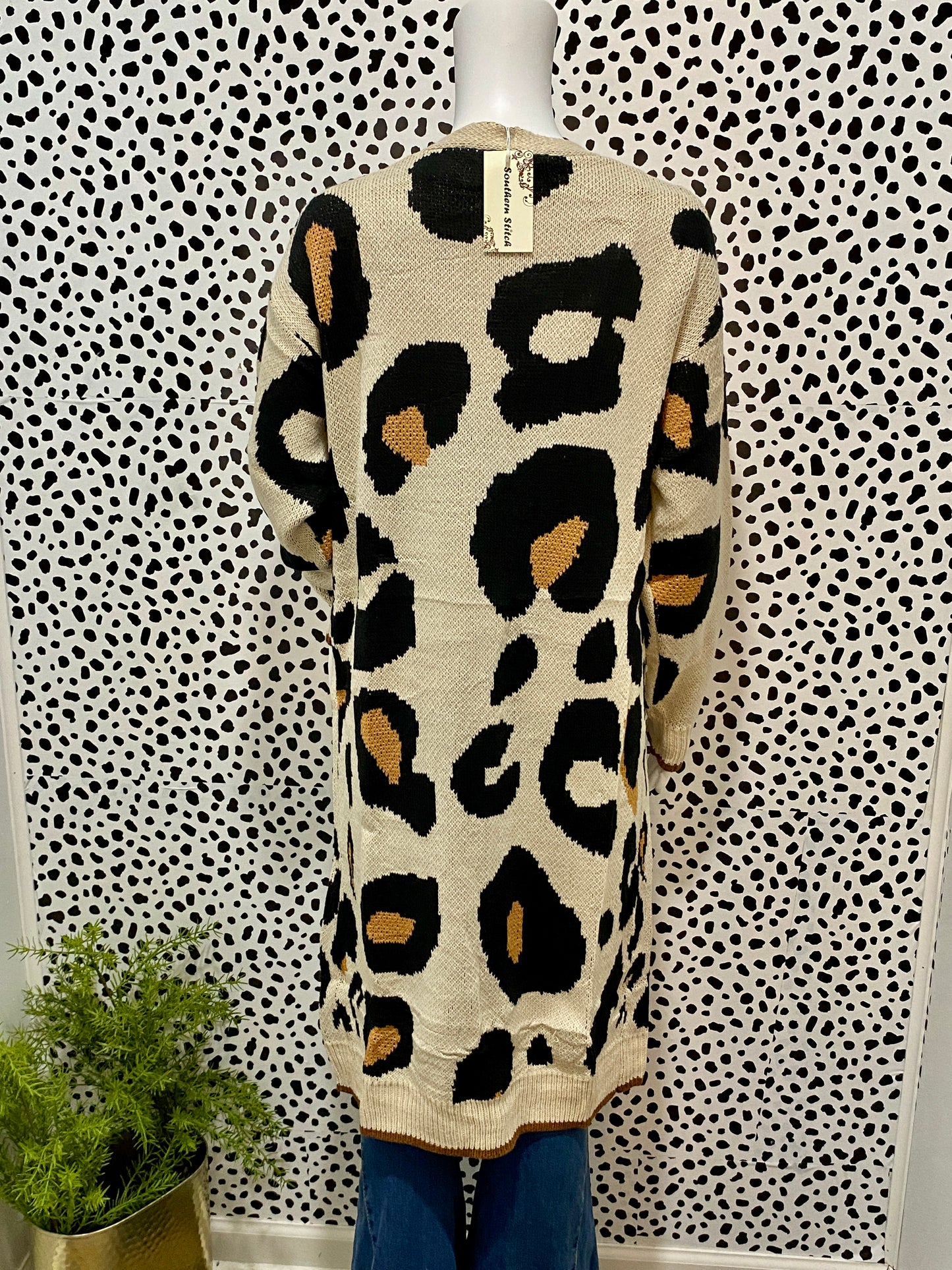 Cream Leopard Print Cardigan