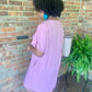 V Neck T Shirt Dress (ROSE)