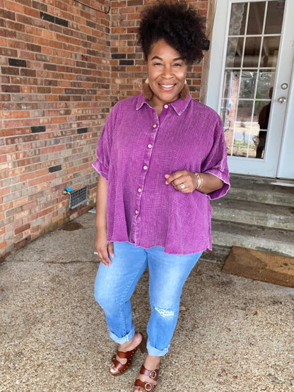 Gauze Button Down Shirt