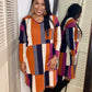 Rust Color Block Dress
