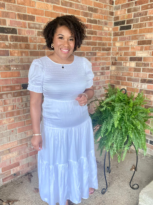 White Tiered Dress