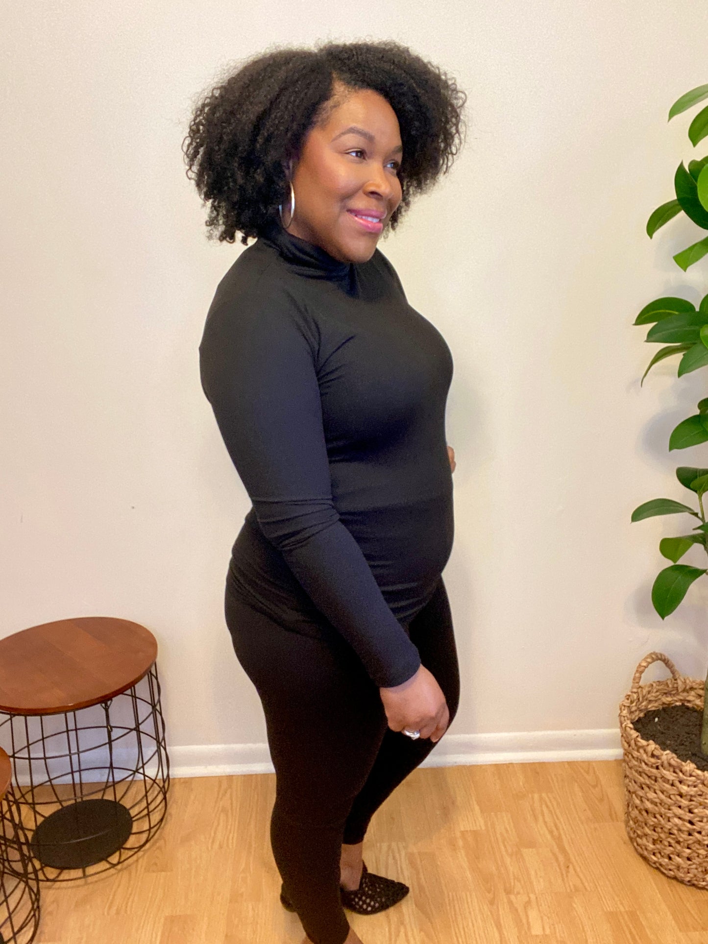 Black Mock Neck Set