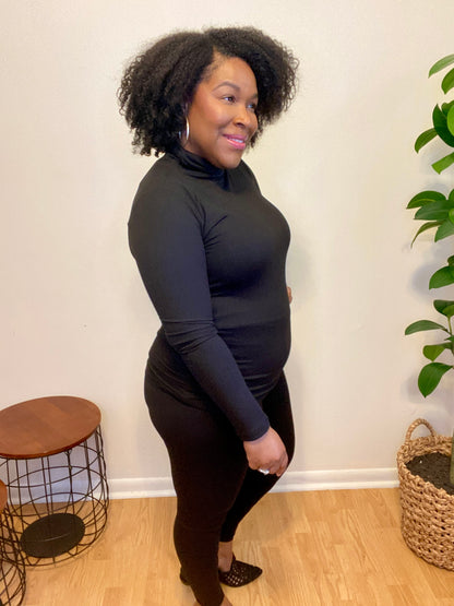 Black Mock Neck Set