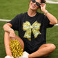 Gold Faux Glitter Football Bow Tee