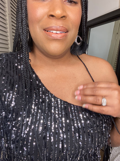 One Shoulder Sequin Dress