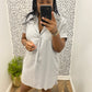 Frayed Hem Shirt Dress