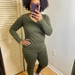 Olive V-Neck Set