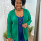 Kelly Green Waffle Cardigan