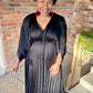 Pleated Satin Dress