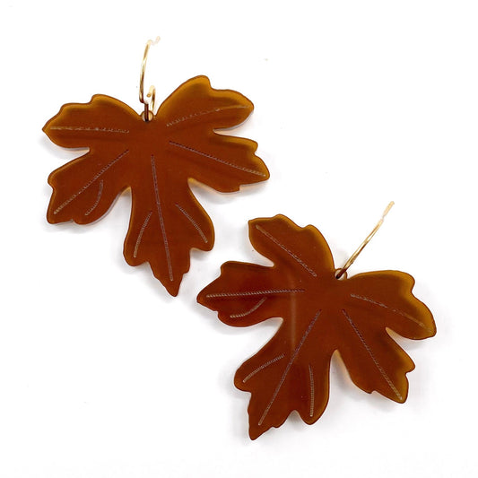 Bronze Acrylic Bronze Leaf Dangles