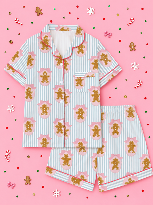 Striped Gingerbread Pajamas *PRE ORDER*