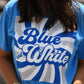 Blue and White Retro Tee