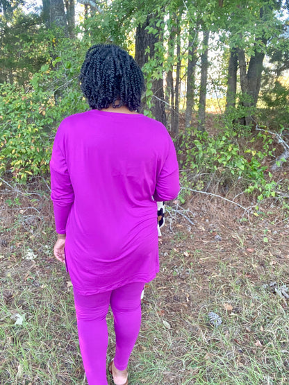 Long Sleeve Plum Lounge Set