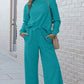 Preorder Textured Long Sleeve Top and Drawstring Pants Set