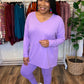 V-Neck Long Sleeve Lavender Set