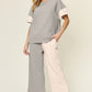 Preorder: Contrast Wide Leg Pants Set