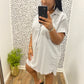 Frayed Hem Shirt Dress