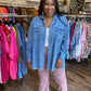 Button Down Denim Tunic Top
