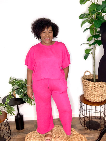 Pre-order: Textured Wide Leg Set