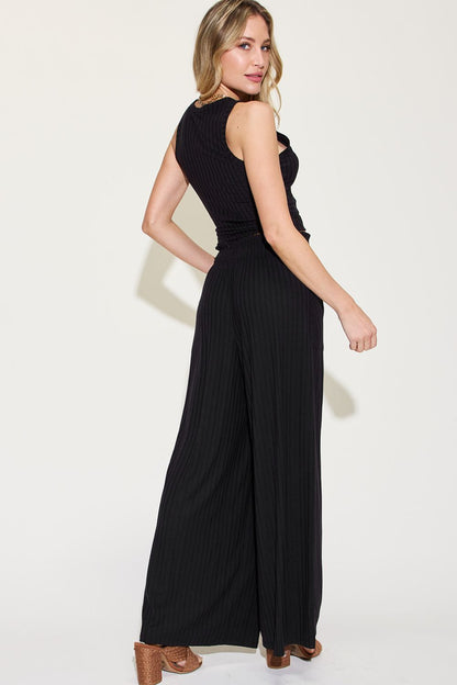 Preorder: Ribbed Tank & Wide Leg Pants Set