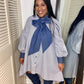Stripe Denim Bow Tie Dress