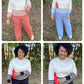 Preorder: Slit Striped Round Neck Sweater Set
