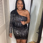 One Shoulder Sequin Dress