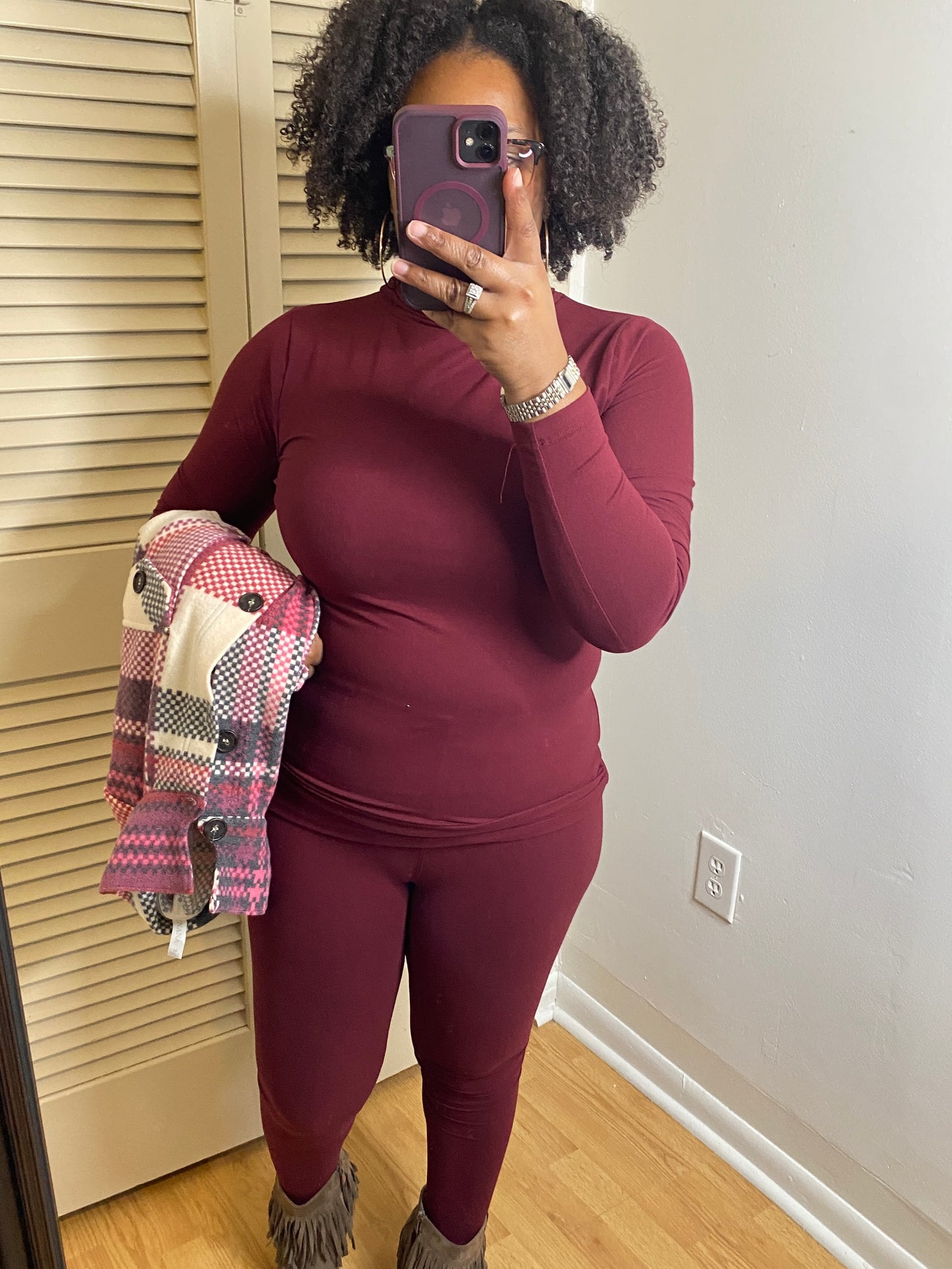 Burgundy Microfiber Set