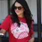 Red Florals Ball Tee