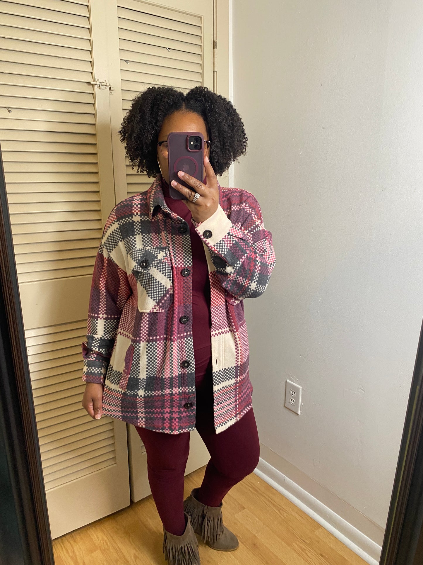 Fleece Magenta Shacket