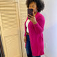 Magenta Snap Cardigan
