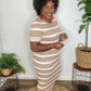 Short Sleeve Striped Maxi Dress