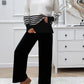 Preorder: Slit Striped Round Neck Sweater Set