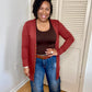 Rust Snap Sweater Cardigan