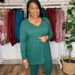 V-Neck Long Sleeve Dark Green Set