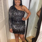 One Shoulder Sequin Dress