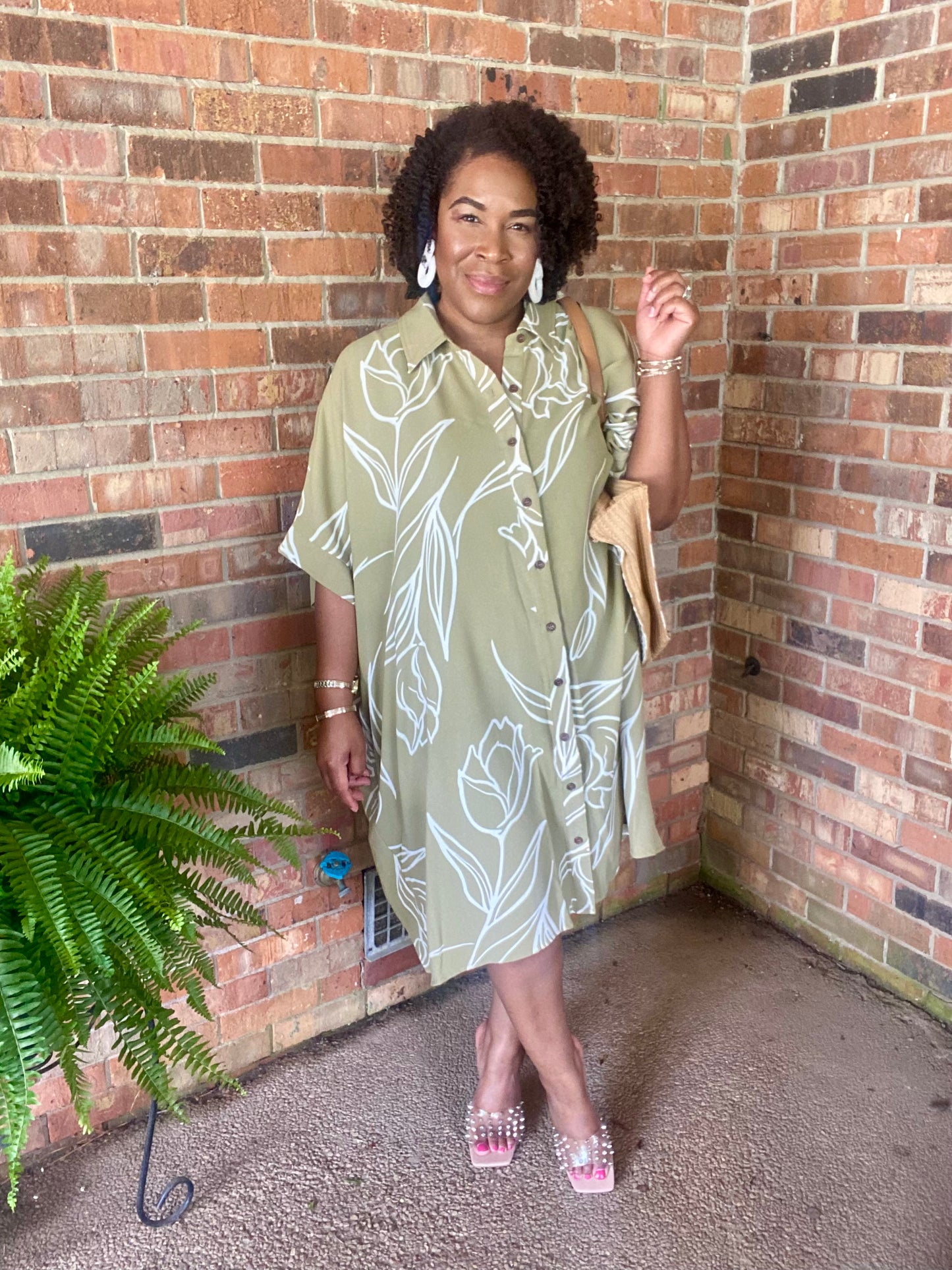 Leaf Shirt Dress